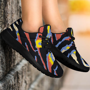 Abstract Zebra Pattern Print Sport Shoes GearFrost