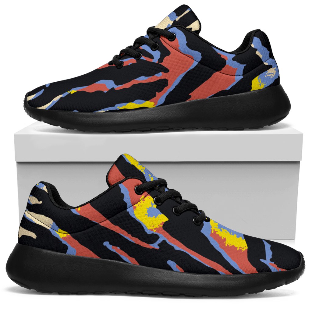 Abstract Zebra Pattern Print Sport Shoes GearFrost