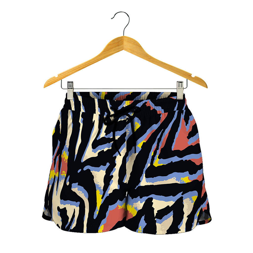 Abstract Zebra Pattern Print Women's Shorts