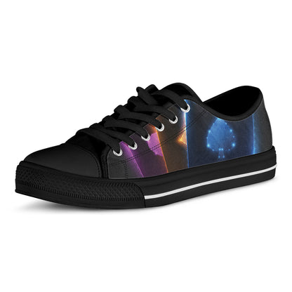 Ace Cards Print Black Low Top Shoes 