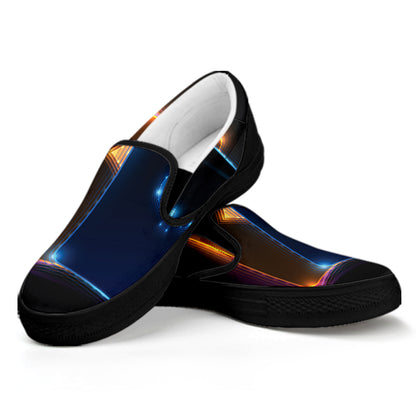 Ace Cards Print Black Slip On Shoes