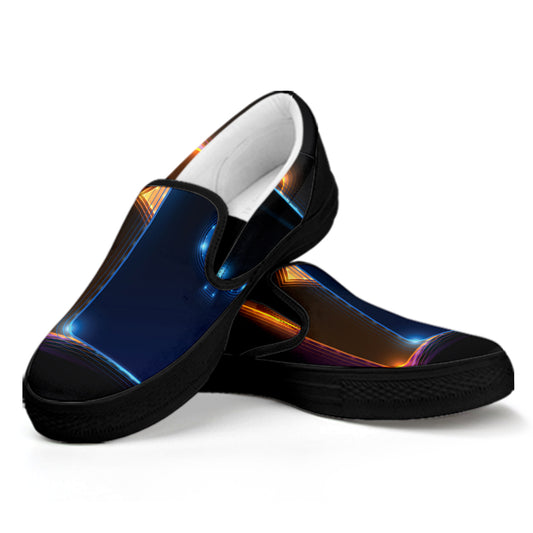 Ace Cards Print Black Slip On Shoes