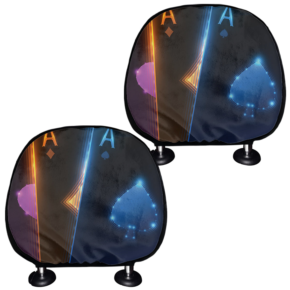 Ace Cards Print Car Headrest Covers