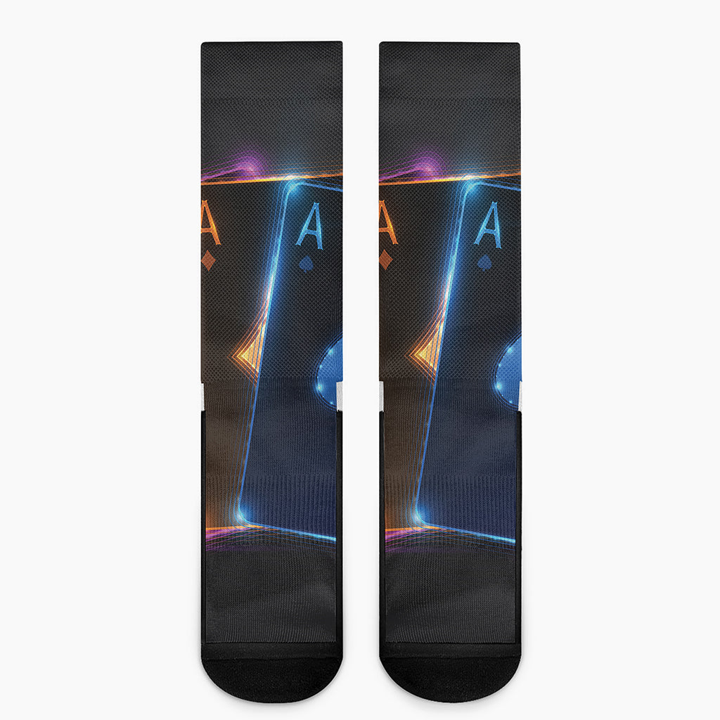 Ace Cards Print Crew Socks