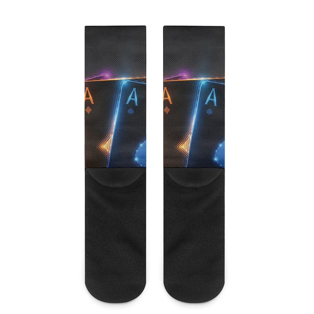 Ace Cards Print Crew Socks