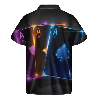 Ace Cards Print Men's Short Sleeve Shirt