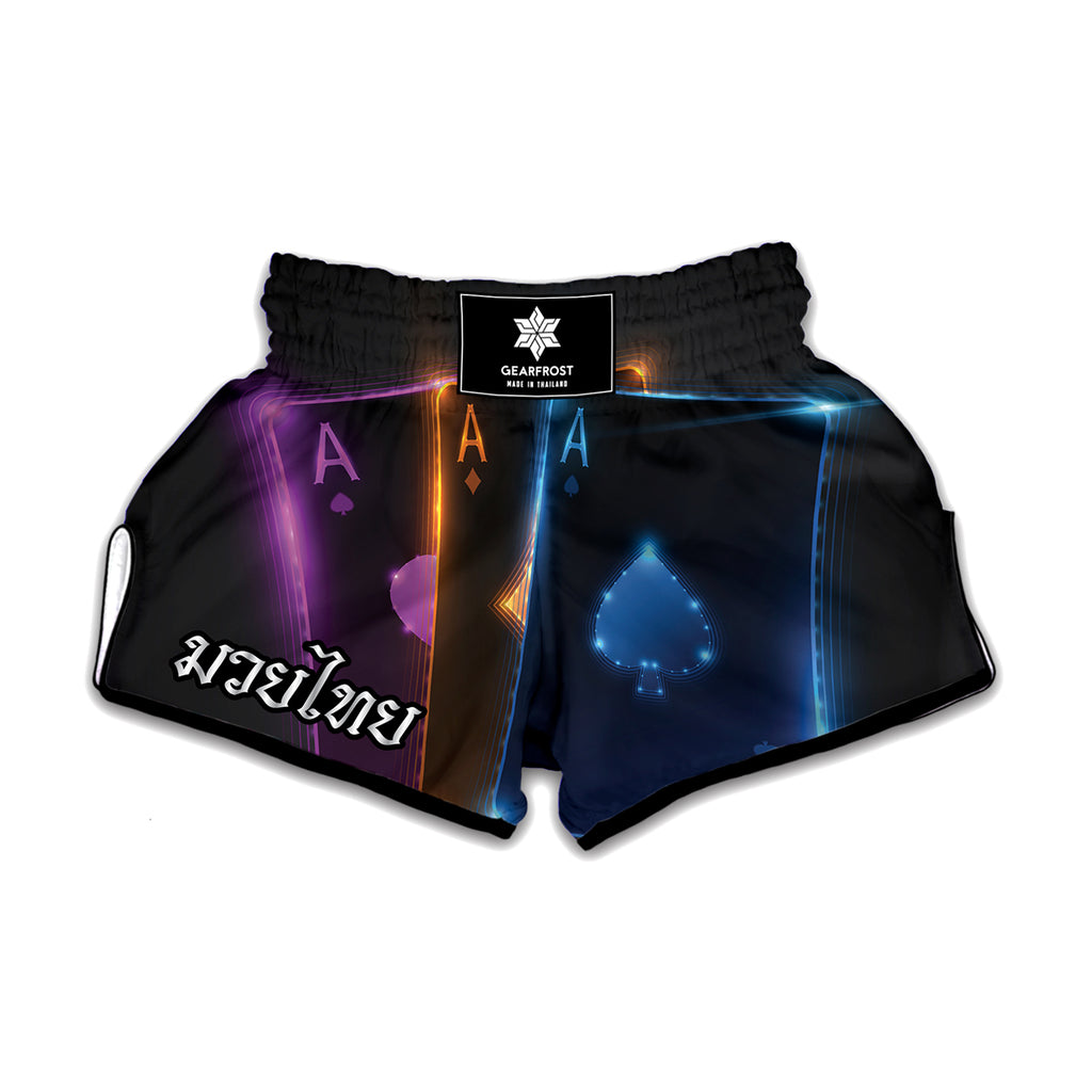 Ace Cards Print Muay Thai Boxing Shorts