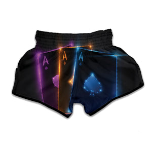 Ace Cards Print Muay Thai Boxing Shorts