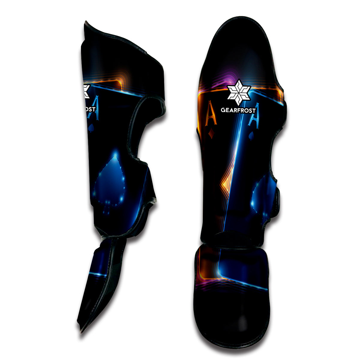 Ace Cards Print Muay Thai Shin Guard