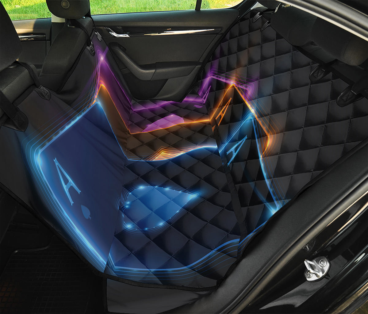 Ace Cards Print Pet Car Back Seat Cover
