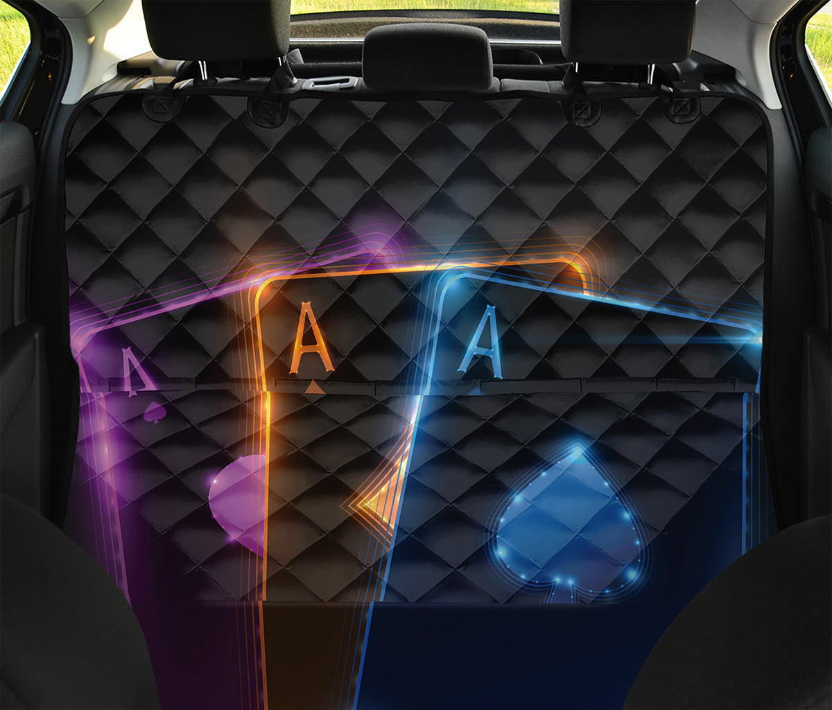 Ace Cards Print Pet Car Back Seat Cover
