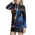 Ace Cards Print Pullover Hoodie Dress