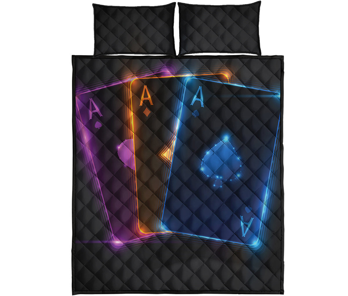 Ace Cards Print Quilt Bed Set