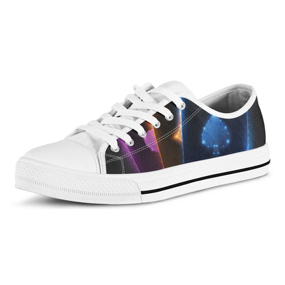 Ace Cards Print White Low Top Shoes