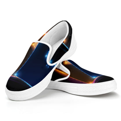 Ace Cards Print White Slip On Shoes