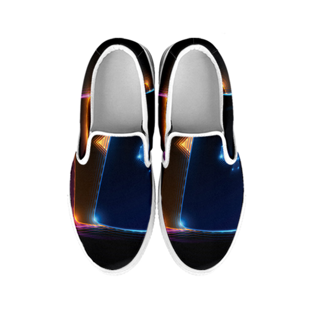 Ace Cards Print White Slip On Shoes