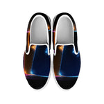 Ace Cards Print White Slip On Shoes