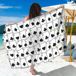 Ace Playing Cards Pattern Print Beach Sarong Wrap
