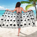 Ace Playing Cards Pattern Print Beach Sarong Wrap