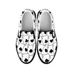 Ace Playing Cards Pattern Print Black Slip On Shoes