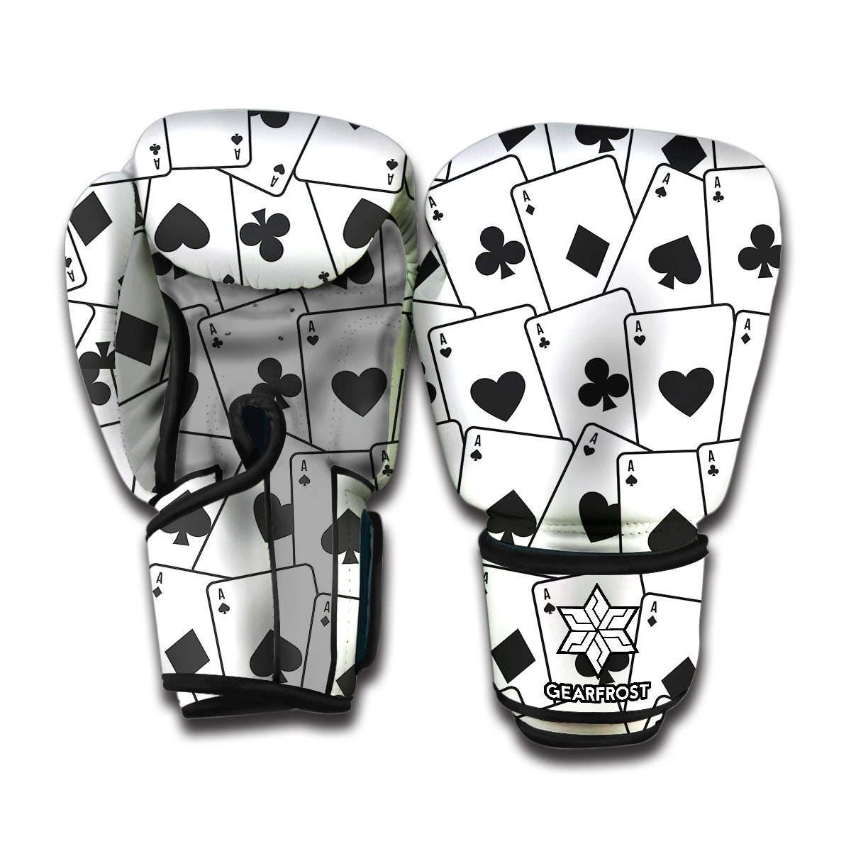 Ace Playing Cards Pattern Print Boxing Gloves