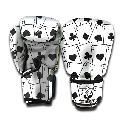 Ace Playing Cards Pattern Print Boxing Gloves
