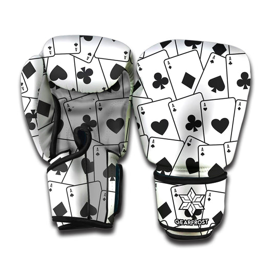 Ace Playing Cards Pattern Print Boxing Gloves