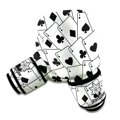 Ace Playing Cards Pattern Print Boxing Gloves