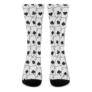 Ace Playing Cards Pattern Print Crew Socks