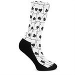 Ace Playing Cards Pattern Print Crew Socks