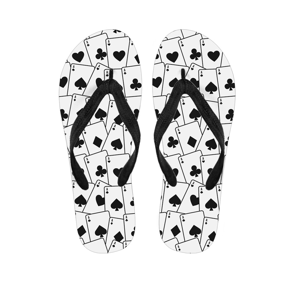 Ace Playing Cards Pattern Print Flip Flops