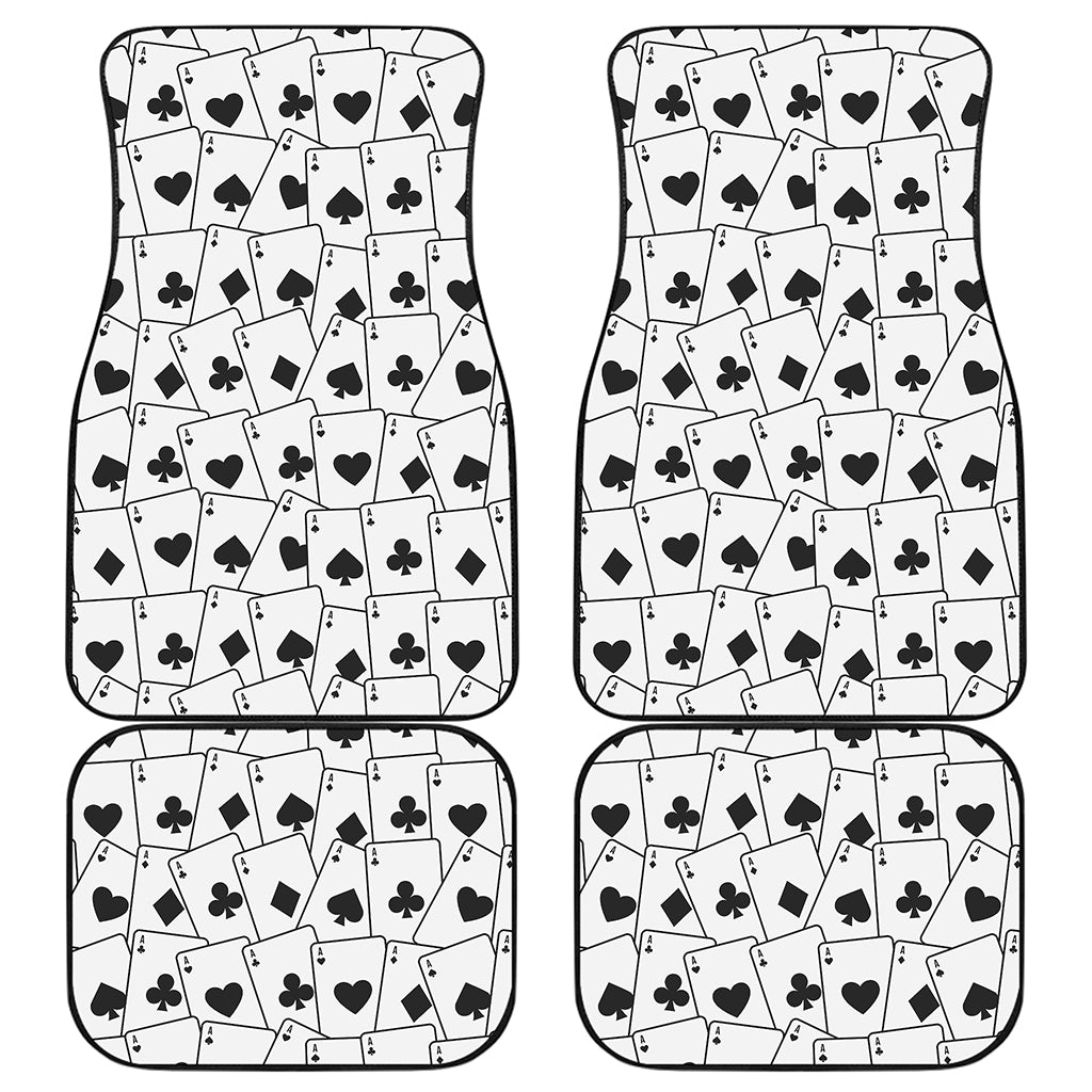 Ace Playing Cards Pattern Print Front and Back Car Floor Mats