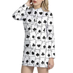 Ace Playing Cards Pattern Print Hoodie Dress