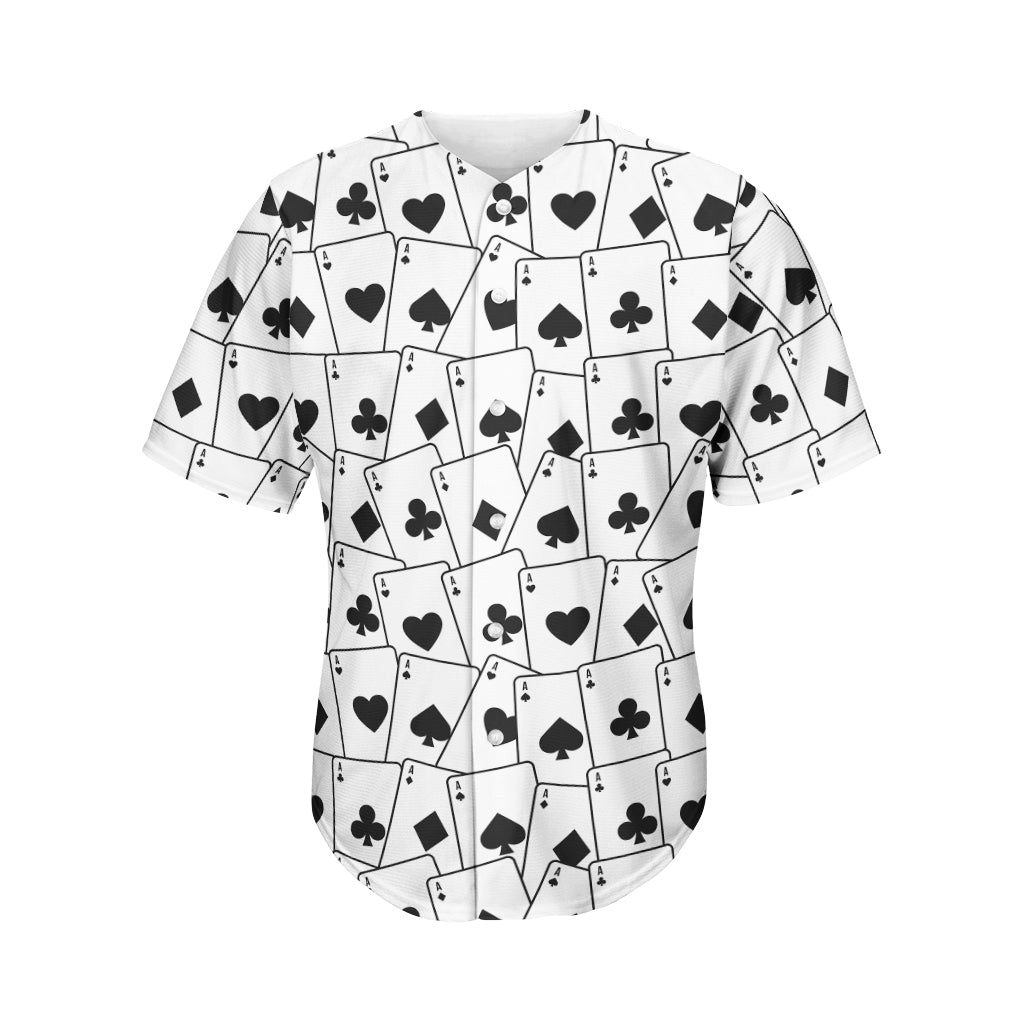 Ace Playing Cards Pattern Print Men's Baseball Jersey