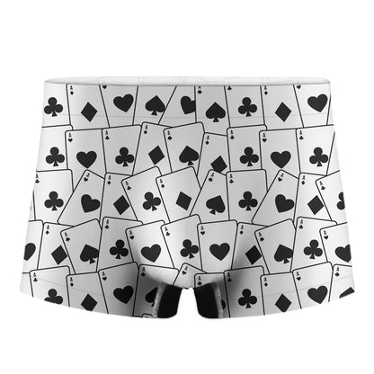 Ace Playing Cards Pattern Print Men's Boxer Briefs