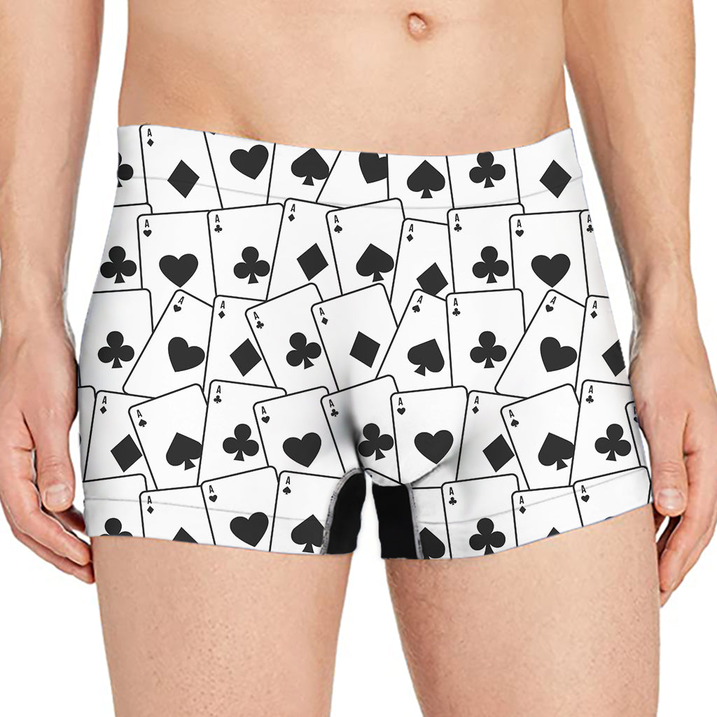 Ace Playing Cards Pattern Print Men's Boxer Briefs
