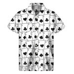 Ace Playing Cards Pattern Print Men's Short Sleeve Shirt