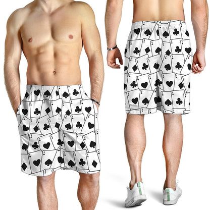 Ace Playing Cards Pattern Print Men's Shorts