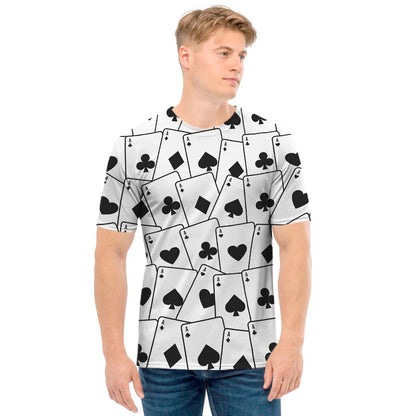 Ace Playing Cards Pattern Print Men's T-Shirt