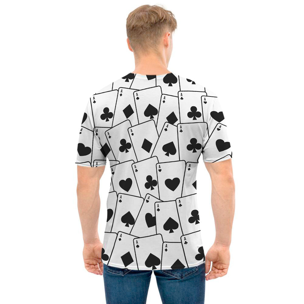 Ace Playing Cards Pattern Print Men's T-Shirt