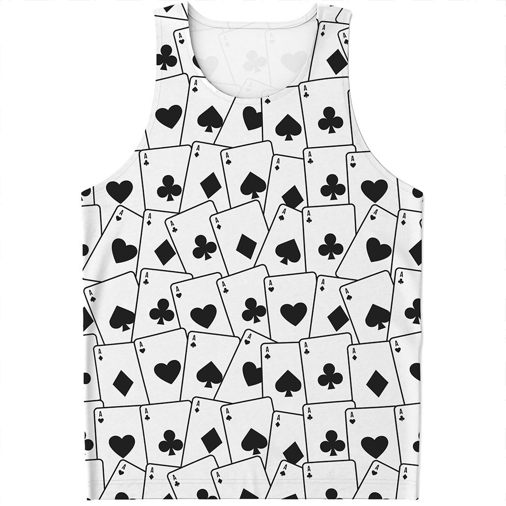 Ace Playing Cards Pattern Print Men's Tank Top