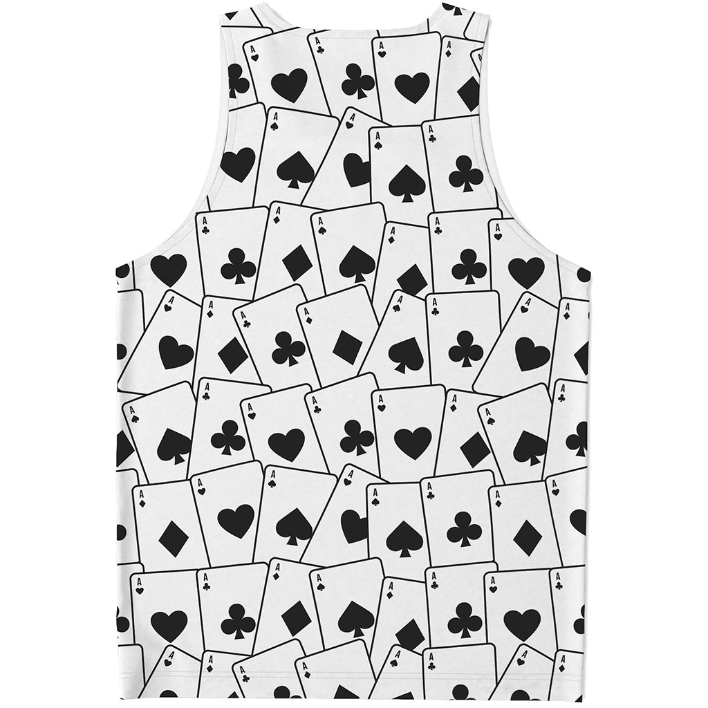 Ace Playing Cards Pattern Print Men's Tank Top