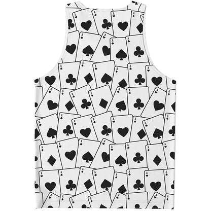 Ace Playing Cards Pattern Print Men's Tank Top