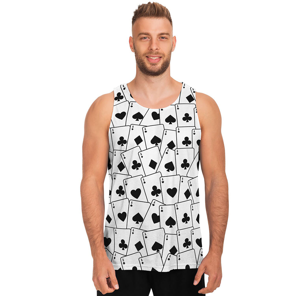 Ace Playing Cards Pattern Print Men's Tank Top
