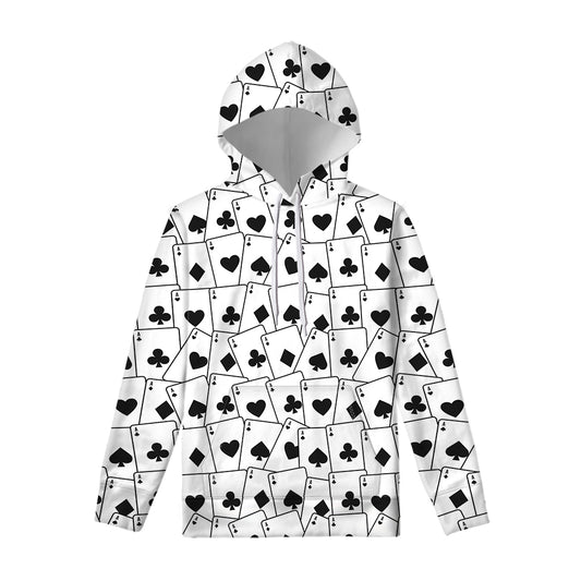 Ace Playing Cards Pattern Print Pullover Hoodie