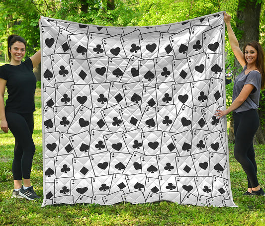 Ace Playing Cards Pattern Print Quilt