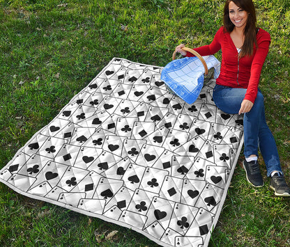 Ace Playing Cards Pattern Print Quilt