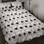 Ace Playing Cards Pattern Print Quilt Bed Set