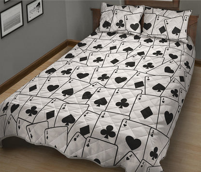 Ace Playing Cards Pattern Print Quilt Bed Set
