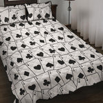 Ace Playing Cards Pattern Print Quilt Bed Set